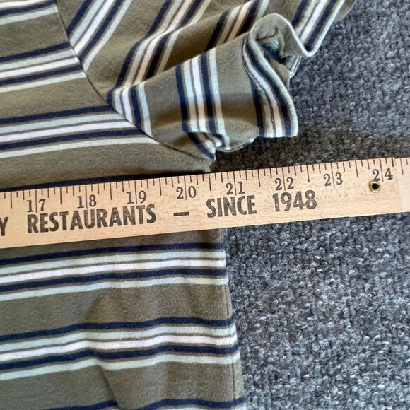 Hang Ten Women's Large Green 100% Cotton Striped S/S T-Shirt Surfing Retro Lg - Picture 6 of 8